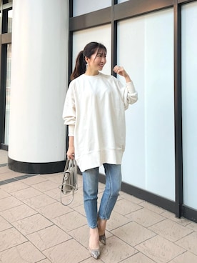 「春服デビュー宣言」｜「アイテム（スウェット）」を使った、RINAさん（レディース・160cm）の春コーディネート