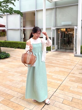 「みんなの白Tフェス」｜「アイテム（ワンピース/ドレス）」を使った、RINAさん（レディース・160cm）の夏コーディネート