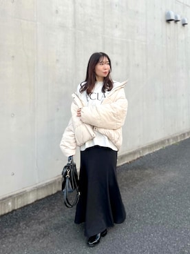 「ap retro（アプレトロ）のアイテム（ジャケット/アウター）」を使った、RINAさん（レディース・160cm）の冬コーディネート