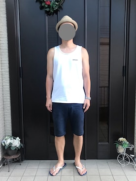 「havaianas（ハワイアナス）のアイテム（サンダル）」を使った、libertavillamark2さん（メンズ・181cm）の夏コーディネート