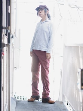 「45R（フォーティファイブアール）のアイテム（キャップ）」を使った、s uchidaさん（メンズ・173cm）の夏コーディネート