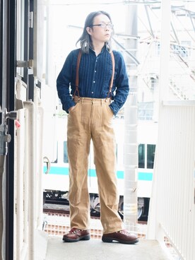 「BEN DAVIS（ベンデイビス）のアイテム（カーゴパンツ）」を使った、s uchidaさん（メンズ・173cm）の夏コーディネート