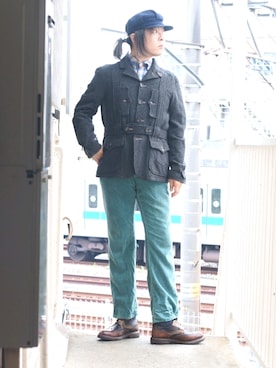 「おじさん」｜「アイテム（その他アウター）」を使った、s uchidaさん（メンズ・173cm）の冬コーディネート