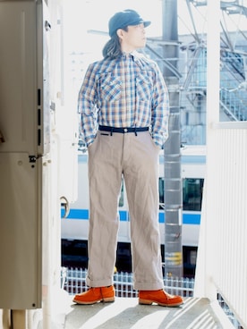 「ACE BOOTS（エース ブーツ）のアイテム」を使った、s uchidaさん（メンズ・173cm）の夏コーディネート