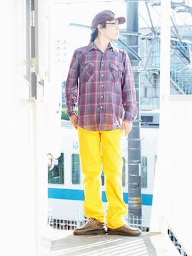 「45R（フォーティファイブアール）のアイテム（キャップ）」を使った、s uchidaさん（メンズ・173cm）の春コーディネート