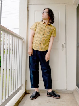 「Pherrow's（フェローズ）のアイテム（パンツ）」を使った、s uchidaさん（メンズ・173cm）の夏コーディネート