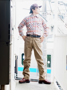 「レトロ」｜「アイテム（キャップ）」を使った、s uchidaさん（メンズ・173cm）の夏コーディネート