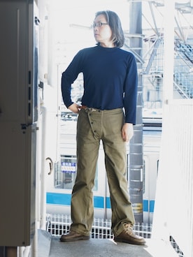 「Waste(twice)（ウェストトゥワイス）のアイテム（パンツ）」を使った、s uchidaさん（メンズ・173cm）の冬コーディネート