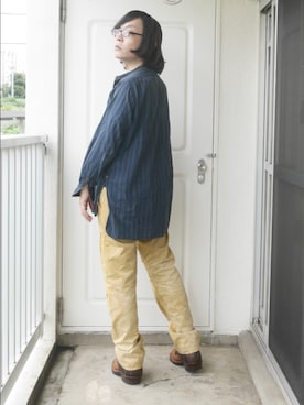 「45R（フォーティファイブアール）のアイテム（シャツ/ブラウス）」を使った、s uchidaさん（メンズ・173cm）の秋コーディネート