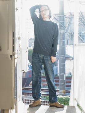 「45R（フォーティファイブアール）のアイテム（スウェット）」を使った、s uchidaさん（メンズ・173cm）の秋コーディネート