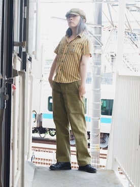 「CALEE（キャリー）のアイテム（トップス）」を使った、s uchidaさん（メンズ・173cm）の夏コーディネート