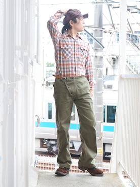 「Waste(twice)（ウェストトゥワイス）のアイテム（パンツ）」を使った、s uchidaさん（メンズ・173cm）の春コーディネート