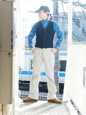 「ごきげんウィーク」｜「アイテム（モカシン/デッキシューズ）」を使った、s uchidaさん（メンズ・173cm）の春コーディネート