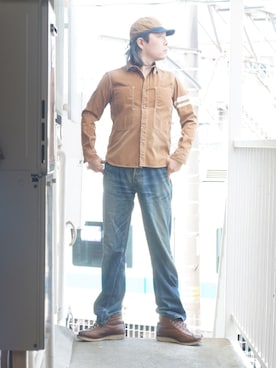 「CUSHMAN（クッシュマン）のアイテム」を使った、s uchidaさん（メンズ・173cm）の春コーディネート