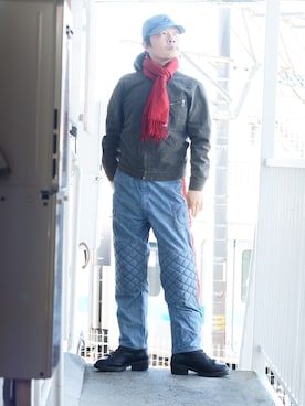 「中年」｜「アイテム（帽子）」を使った、s uchidaさん（メンズ・173cm）の冬コーディネート