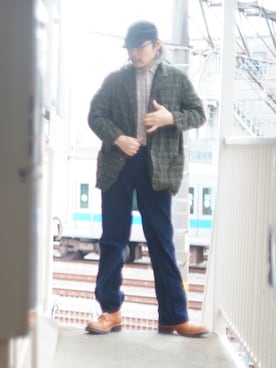 「ワークキャップ」｜「アイテム（ブーツ）」を使った、s uchidaさん（メンズ・173cm）の春コーディネート