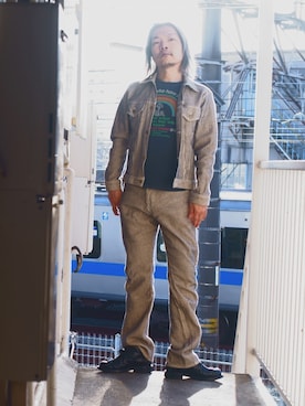 「CALEE（キャリー）のアイテム（ジャケット/アウター）」を使った、s uchidaさん（メンズ・173cm）の春コーディネート