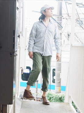 「CUSHMAN（クッシュマン）のアイテム（シューズ）」を使った、s uchidaさん（メンズ・173cm）の秋コーディネート