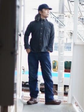 「FAR EASTERN ENTHUSIAST（ファーイースタンエンスージアスト）のアイテム」を使った、s uchidaさん（メンズ・173cm）の春コーディネート