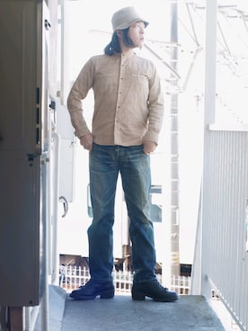 「中年」｜「アイテム（帽子）」を使った、s uchidaさん（メンズ・173cm）の秋コーディネート
