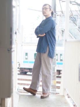 「中年」｜「アイテム（シャツ/ブラウス）」を使った、s uchidaさん（メンズ・173cm）の春コーディネート