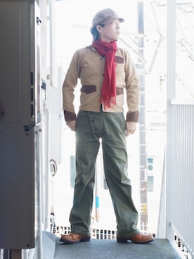 「Waste(twice)（ウェストトゥワイス）のアイテム（パンツ）」を使った、s uchidaさん（メンズ・173cm）の冬コーディネート