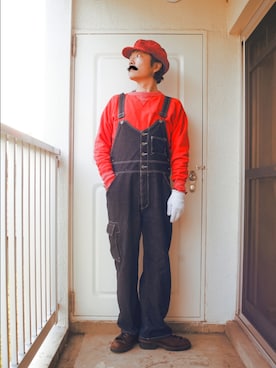 「おじさん」｜「アイテム（オールインワン・サロペット）」を使った、s uchidaさん（メンズ・173cm）の秋コーディネート