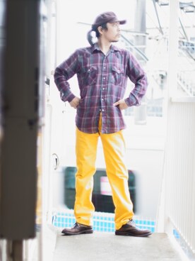 「中年」｜「アイテム（帽子）」を使った、s uchidaさん（メンズ・173cm）の春コーディネート