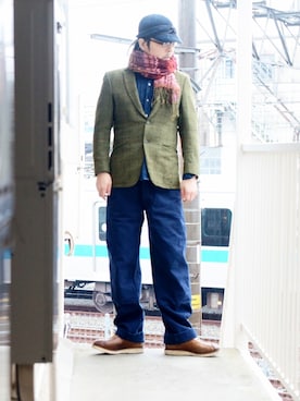 「CUSHMAN（クッシュマン）のアイテム」を使った、s uchidaさん（メンズ・173cm）の冬コーディネート