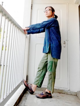 「45R（フォーティファイブアール）のアイテム（シャツ/ブラウス）」を使った、s uchidaさん（メンズ・173cm）の夏コーディネート