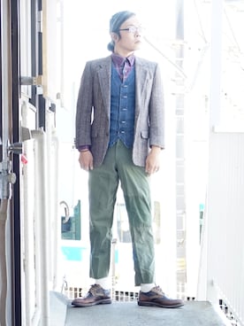 「中年」｜「アイテム（パンツ）」を使った、s uchidaさん（メンズ・173cm）の冬コーディネート
