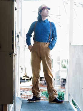 「BEN DAVIS（ベンデイビス）のアイテム（カーゴパンツ）」を使った、s uchidaさん（メンズ・173cm）の秋コーディネート