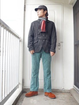 「おじさん」｜「アイテム（その他アウター）」を使った、s uchidaさん（メンズ・173cm）の冬コーディネート