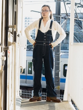 「おじさん」｜「アイテム（オールインワン・サロペット）」を使った、s uchidaさん（メンズ・173cm）の夏コーディネート