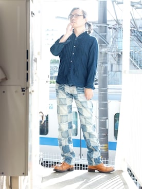「45R（フォーティファイブアール）のアイテム（シャツ/ブラウス）」を使った、s uchidaさん（メンズ・173cm）の夏コーディネート