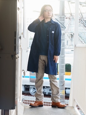 「45R（フォーティファイブアール）のアイテム（スウェット）」を使った、s uchidaさん（メンズ・173cm）の冬コーディネート