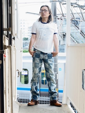 「パッチワークパンツ」｜s uchidaさん（メンズ・173cm）の夏コーディネート