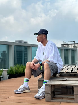 「MADNESSのアイテム」を使った、黃金剛さん（メンズ・173cm）の夏コーディネート