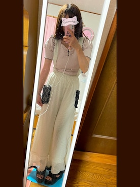 「Honey Salon（ハニーサロン）のアイテム（オールインワン・サロペット）」を使った、yuさん（レディース・161cm）の夏コーディネート