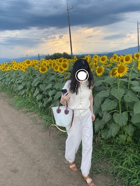 「ひまわり畑」｜「アイテム（パンツ）」を使った、Hさん（レディース・162cm）の冬コーディネート