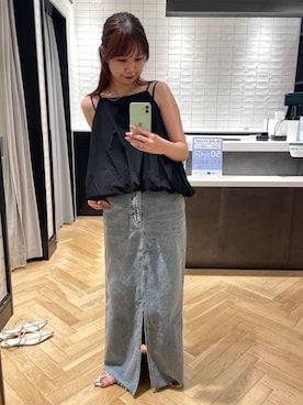 「A part by（アパートバイ）のクロスフラットサンダル（サンダル）」を使った、mio🍑さん（レディース・160cm・20代）の夏コーディネート