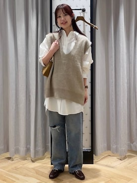 「アイテム（シャツワンピース）」を使った、mio🍑さん（レディース・160cm）の秋コーディネート