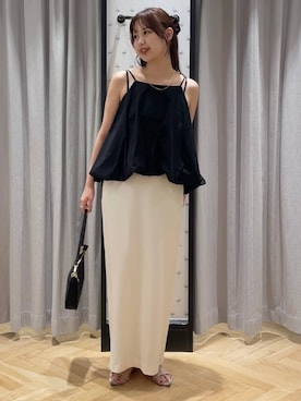 「A part by（アパートバイ）のバルーンセットアップ（セットアップ）」を使った、mio🍑さん（レディース・160cm・20代）の夏コーディネート