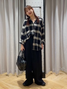 「アイテム（スラックス）」を使った、mio🍑さん（レディース・160cm・20代）の秋コーディネート