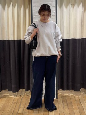 「e/rm（イーアールエム）のアイテム（パンツ）」を使った、mio🍑さん（レディース・160cm）の冬コーディネート