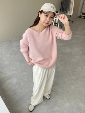 「e/rm（イーアールエム）のアイテム（パンツ）」を使った、mio🍑さん（レディース・160cm）の秋コーディネート