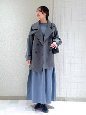 「ナチュラル」｜「アイテム（ピーコート）」を使った、keinaさん（レディース・160cm）の冬コーディネート