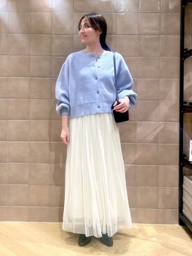 「A part by（アパートバイ）の≪追加3≫ラメチュールプリーツスカート（スカート）」を使った、keinaさん（レディース・160cm）の冬コーディネート