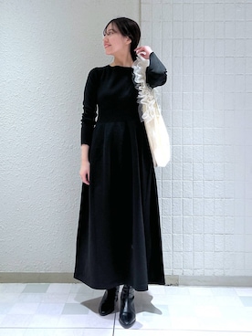 「A part by（アパートバイ）のチュールハンドルトート（ショルダーバッグ）」を使った、keinaさん（レディース・160cm）の秋コーディネート