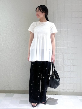 「A part by（アパートバイ）のステンレス_スネークネックレス≪追加9≫（ネックレス）」を使った、keinaさん（レディース・160cm）の夏コーディネート